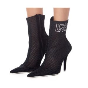 💕JEFFREY CAMBELL x LF THE BRAND💕 Vedette Nesh Ankle Boots Black Logo 8 NWT